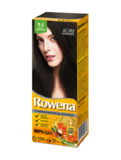 Rowena Стойкая Крем-Краска для волос тон 5.0  Светло-Коричневый ( с аммиаком)
