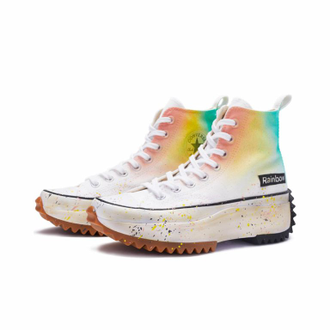 Converse Run Star Hike High Top Rainbow белые