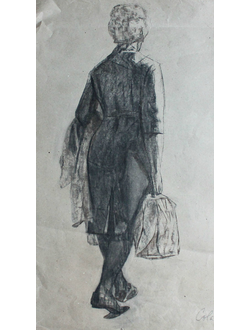 "Фигура женщины" бумага акварель, карандаш Сова А.Б. 1960-е годы