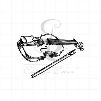 Штамп для скрапбукинга Скрипка и смычок