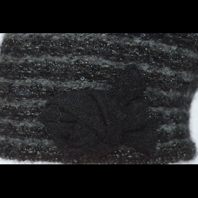 Черный вязаный берет с пайетками Vizio Италия 6507