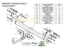 Фаркоп Лидер-Плюс для Mitsubishi Pajero Pinin 1999-2006