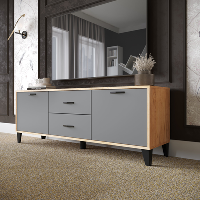 ТВМ-6 Тумба под ТВ Дуб Крафт золотой/Графит серый