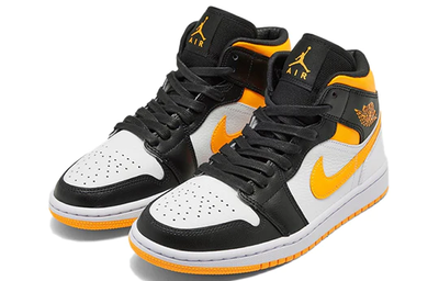 Купить кроссовки Nike Air Jordan 1 Mid SE White Laser Orange женские CV5276-107