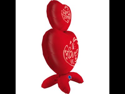 Шар 3D (38''/97 см) Фигура на подставке, Сердца