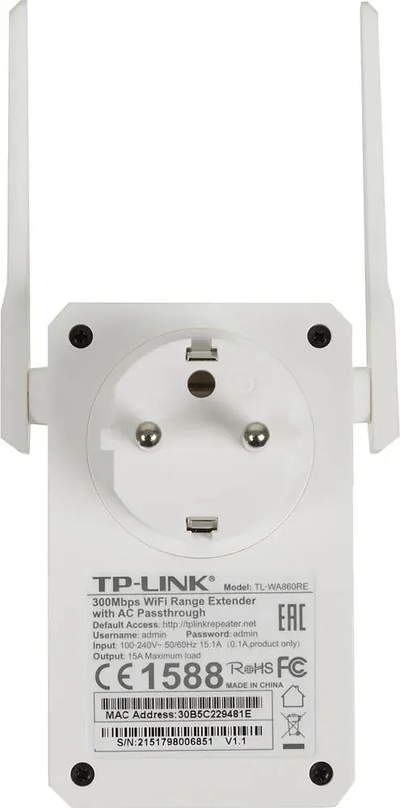Усилитель WI-FI WA860RE TP-LINK Белый