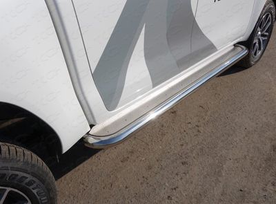 Пороги с площадкой (нерж. лист) 60,3 мм