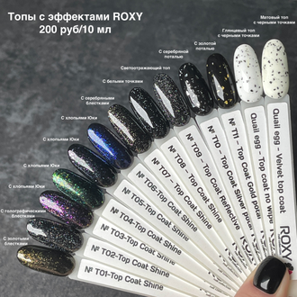 Топ без липкого слоя с серебряным шиммером - TOP COAT no wipe Т07 shine (10 ml)