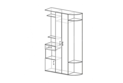 ЛДСП Прихожая ВИЗА Ясень Шимо темный-светлый