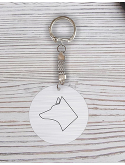 Брелок с гравировкой серебряный талисман собака №23