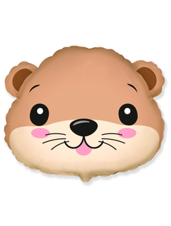 Фольгированный шар с гелием  "Милая выдра голова"