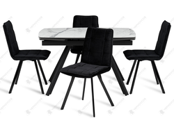 OSLO compact ceramic K005 / черный металл + стул Bar черный велюр / черный