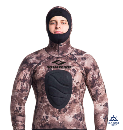 Гидрокостюм неопрен 7мм AquaTeam Hunter Brown У/н Sheico р.52