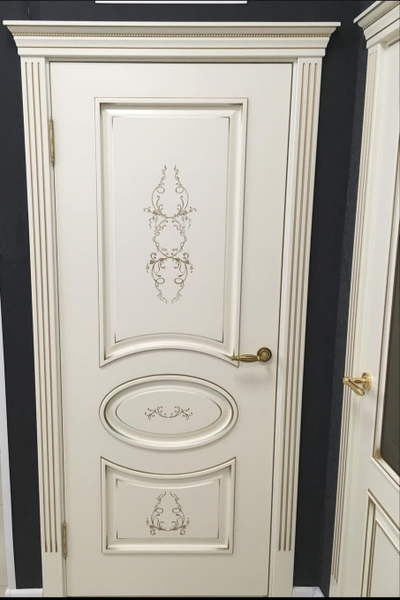 PORTE RICHI (Беларусь). АРБАТ, ПАОЛА (Л63), Ral 9010/ ПАТИНА ЗОЛОТО. ПОЛОТНО ГЛУХОЕ