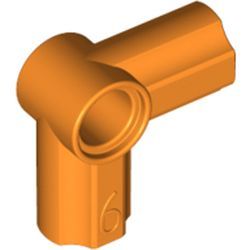 ! Б/У - Technic, Axle and Pin Connector Angled #6 - 90 degrees, Orange (32014 / 4163609 / 6390383) - Б/У
