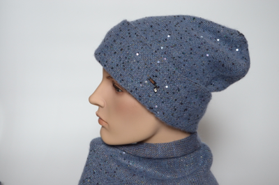 Визио италия шапка с отворотом и шарф фото