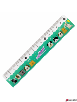 Линейка пластиковая 15см ЮНЛАНДИЯ «ПИТОМЦЫ», цветная печать, с волнистым краем. 210727