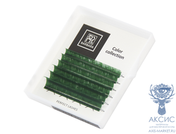 Цветные ресницы BARBARA (зелёные) МИНИ-МИКС (6 линий)