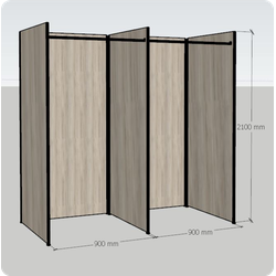 Двойная прямая примерочная "Dual Line" из ЛДСП