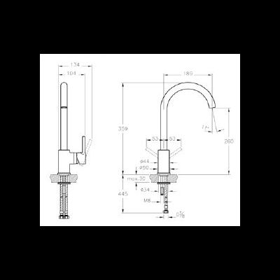 Смеситель для кухни, матовый черный, VitrA Minimax S, A4209136EXP