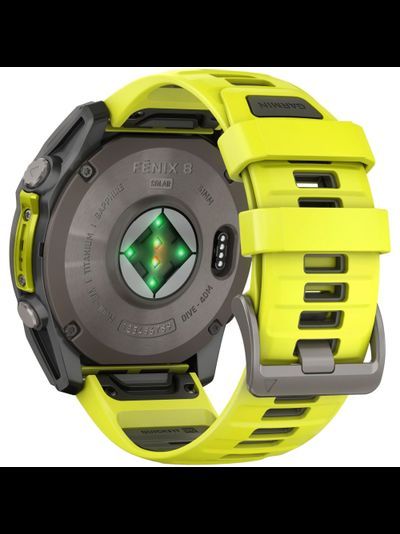 Часы Garmin Fenix 8 —51mm Solar Sapphire Titanium Amp Yellow / Graphite