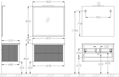 Мебель для ванной Opadiris Рубинно 90 подвесная белый глянец