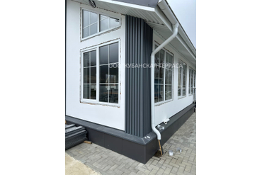 Облицовка фасада и углов здания ДПК