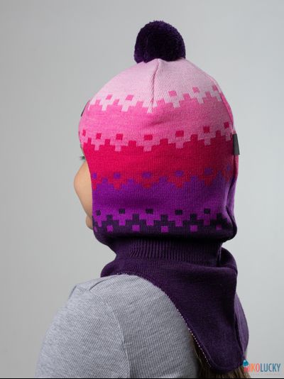 Шапка-шлем  20101-06, цвет фиолетовый, розовый р. 52-54