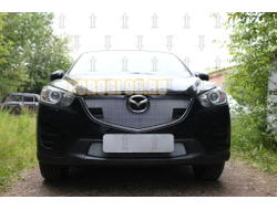 Защита радиатора Mazda CX-5 2015-2017 chrome с парктроником верх
