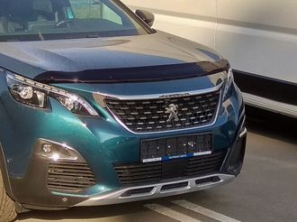 Дефлектор капота для Peugeot 3008, 2016-, Peugeot 5008, 2017-, темный