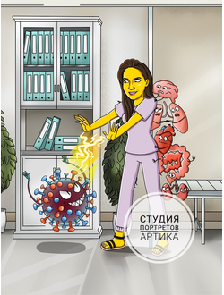 Портрет в Стиле Мульт 1 Человек