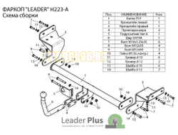 Фаркоп Лидер-Плюс для Hyundai i30 2012-2017
