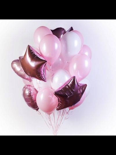 Набор шаров с гелием "Розовая дымка"