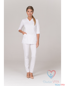БЛУЗА МЕДИЦИНСКАЯ DR.SUPER "Viki" БЕЛАЯ