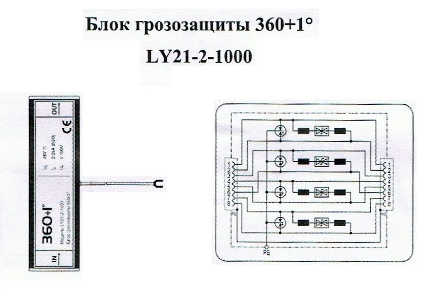 LY21-2-1000 Грозозащита витой пары RJ45 разъем (100)