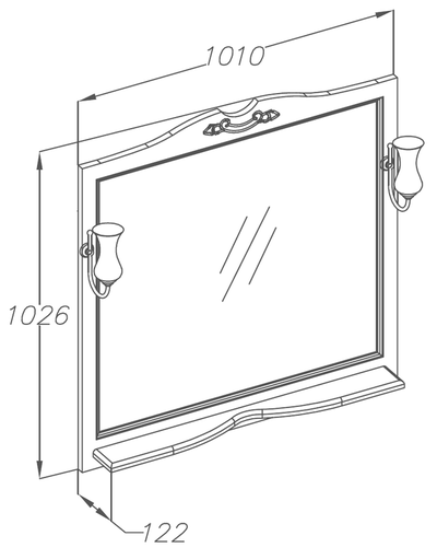 Зеркало Opadiris Валери 105 белый матовый