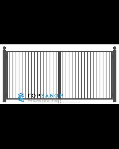 Распашные сварные ворота для забора SZ15-10 из металлического профиля заказать по чертежу