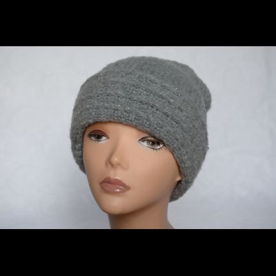 Вязаная серая шапка с отворотом для женщин Vizio Италия 6518 CLR