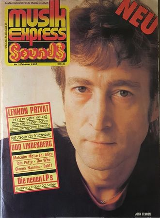 Musikexpress Sounds Magazine February 1983 John Lenon, Иностранные музыкальные журналы, Intpressshop