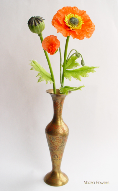 Композиция "Алый мак" из полимерной глины.