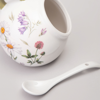 Солонка с ложкой "Цветочная история" 9,5*10 см 170 мл