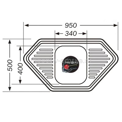 Мойка врезная угловая PREMIAL PL9550B