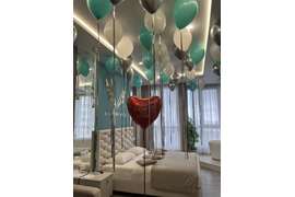 Оформление шарами номера в отеле, гостинице