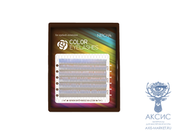 Ресницы цветные NEICHA White MINI 6 линий B 0,10 MIX  8.2 (8-13)