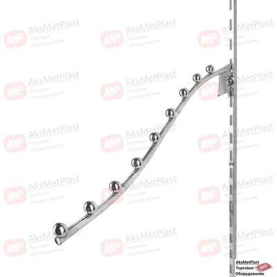 7SL7036A Крючок d-7мм волнообразный хром 9 шариков для профиля системы Vertical L=350 мм