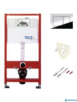 Инсталляция для подвесного унитаза TECE 9400012 с хромированной клавишей TECEnow, кнопки прямоугольн