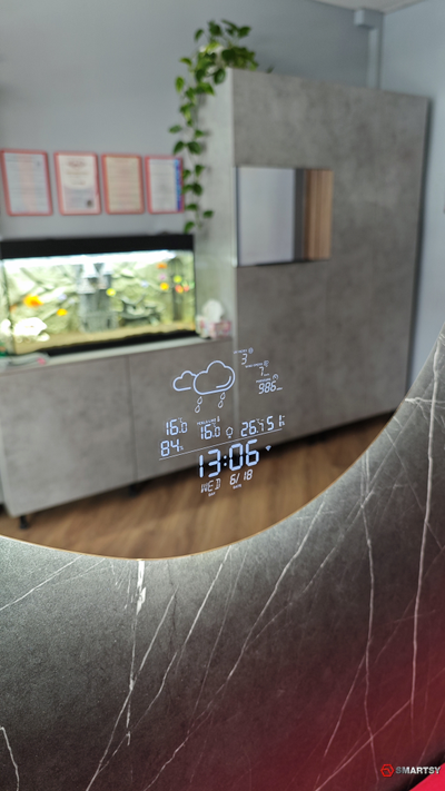 Умное зеркало с часами и погодой Loona GLS