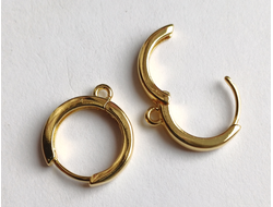 Швензы форма №15 круглые 15 мм  покрытие  Люкс 1 пара  цвет золото