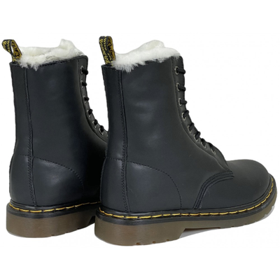 Dr Martens 1460 Smooth Black С Белым Мехом