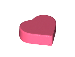 Tile, Round 1 x 1 Heart, Coral (39739 / 6284154 / 6488474)